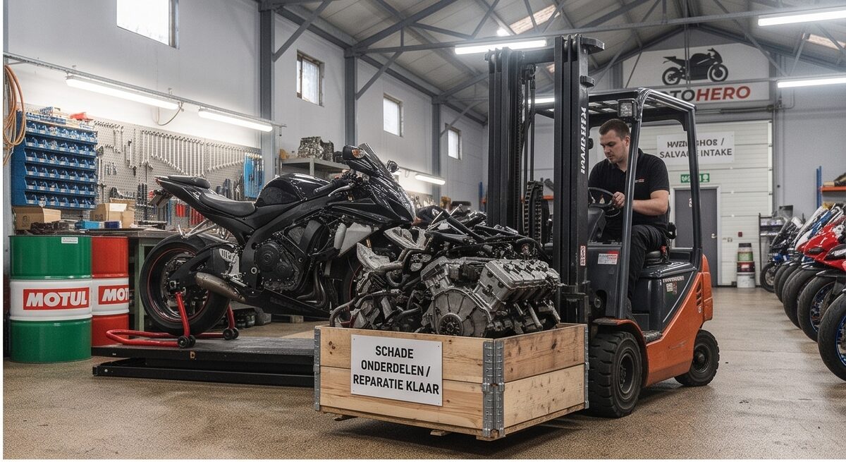 Verwerking van schadeonderdelen in de werkplaats