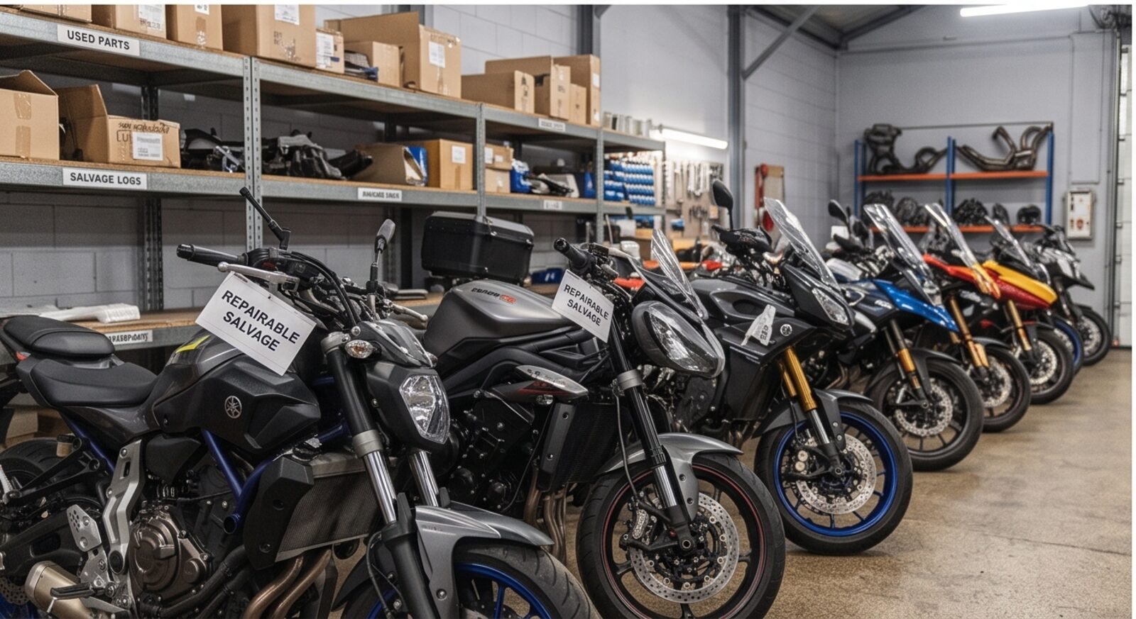 Schademotoren gereed voor export bij MotoHero